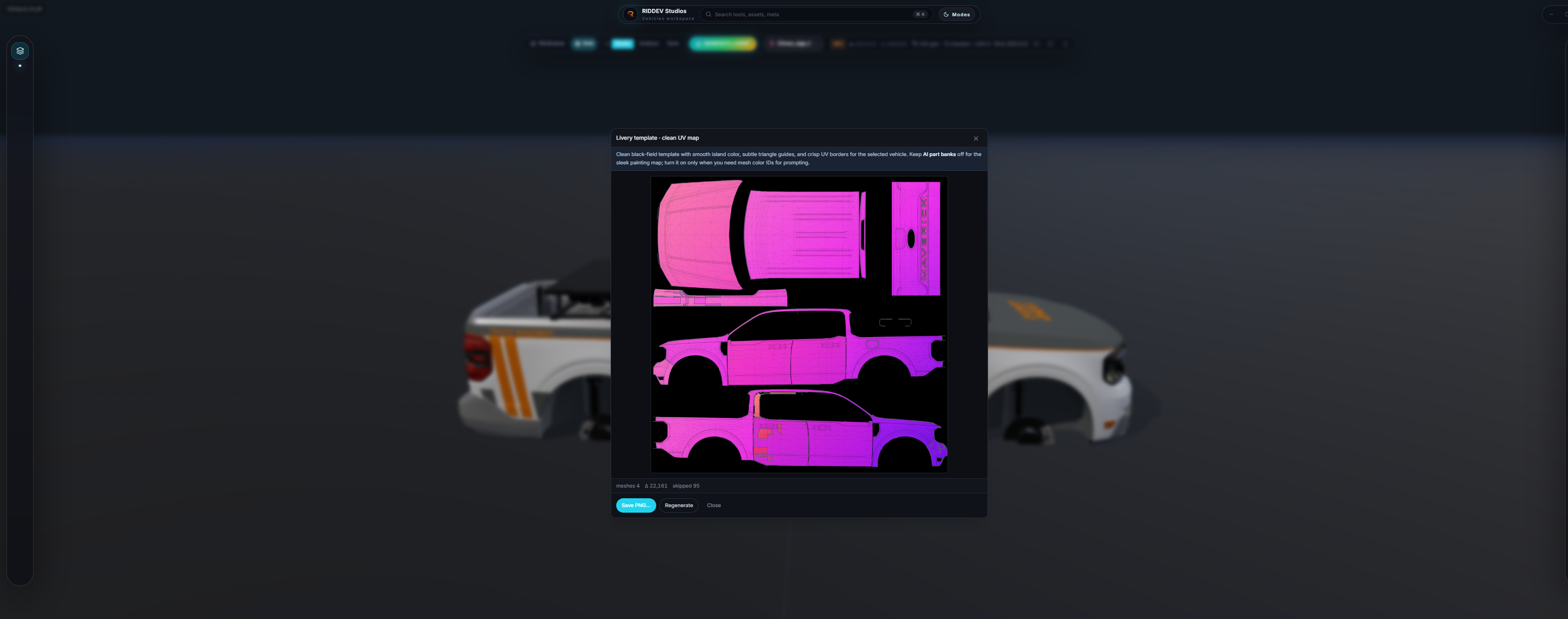 RidDev Studios UV template export — the kind of feature that replaces manual workflow